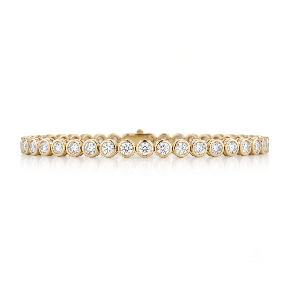 Bezel Diamond Tennis Bracelet