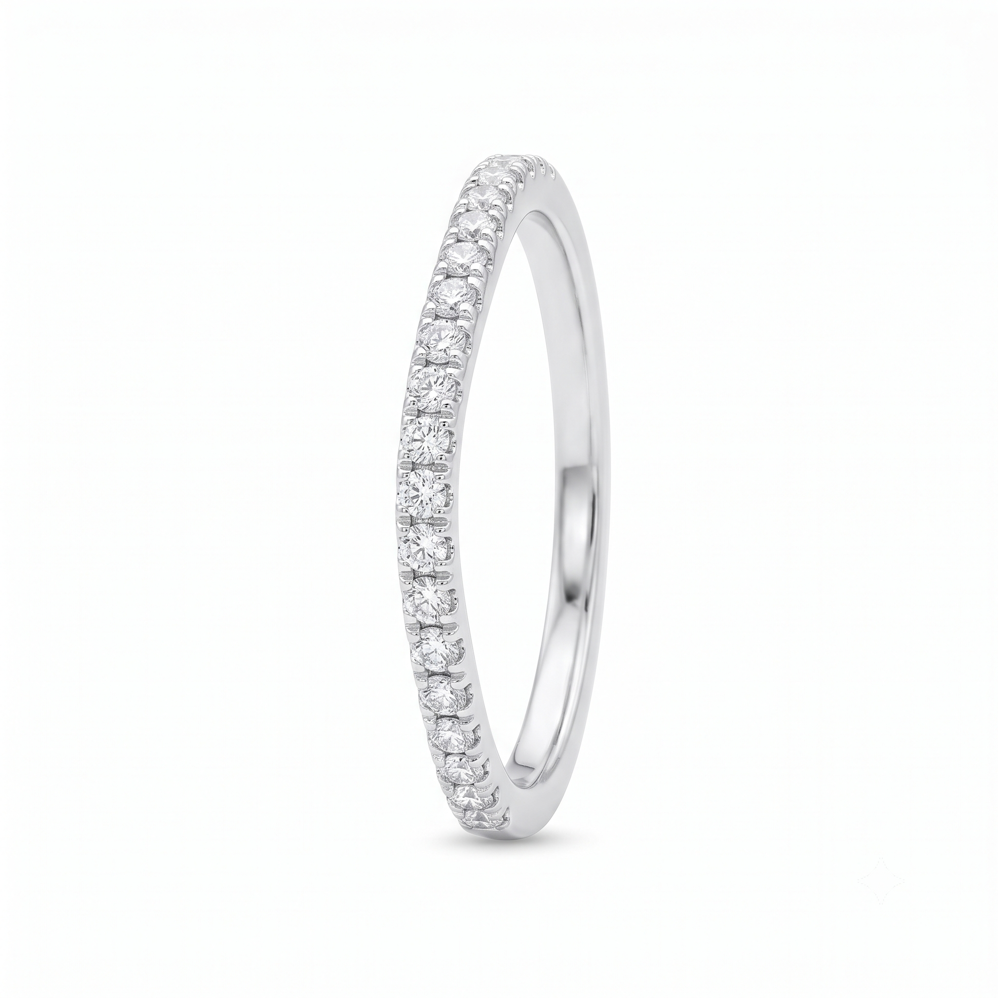 Curved Wedding Band, Diamond Pave (RNG-WED-022)-1