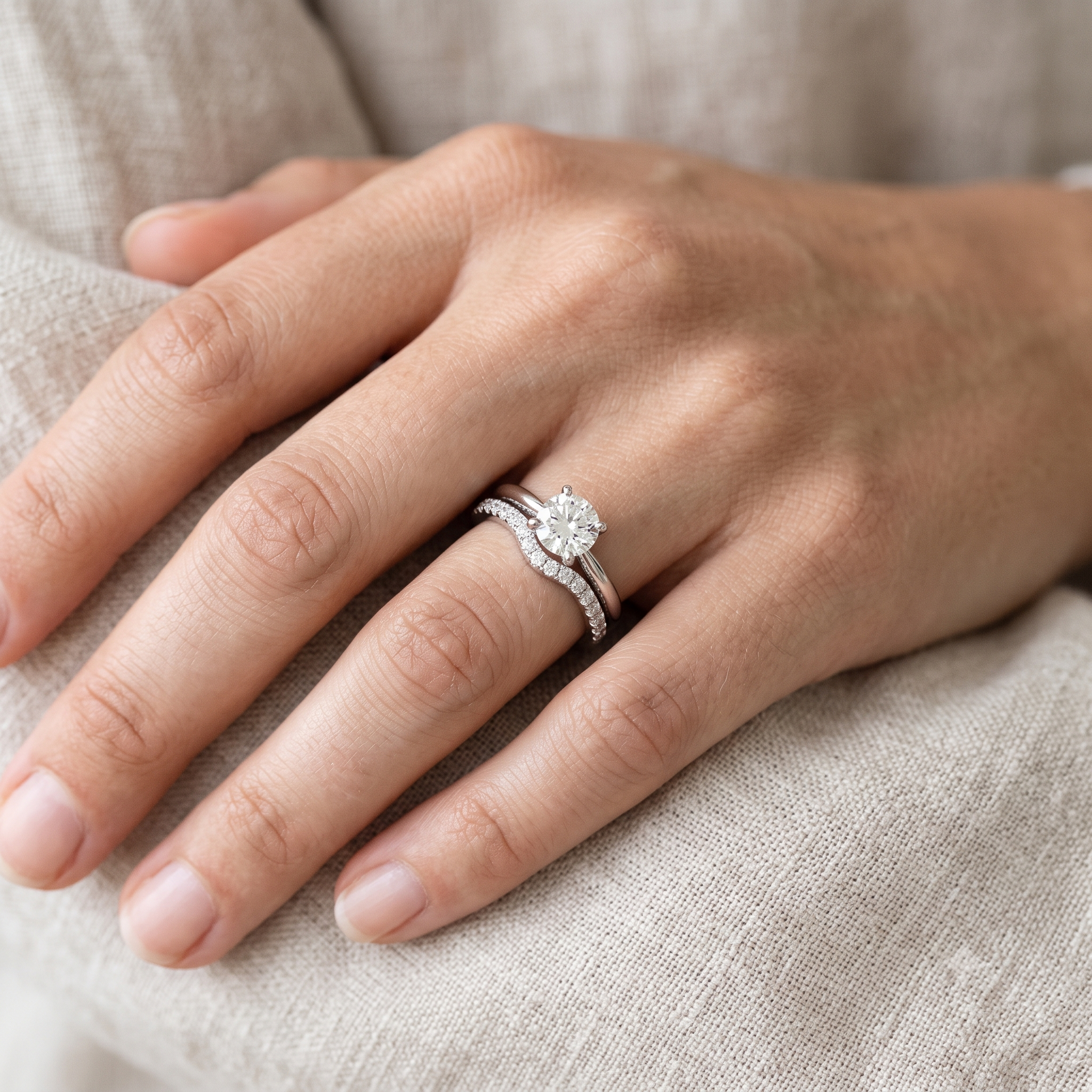 Curved Wedding Band, Diamond Pave (RNG-WED-022)-3