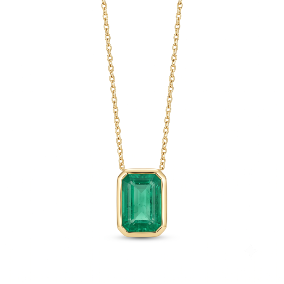 Emerald Solitaire Pendant