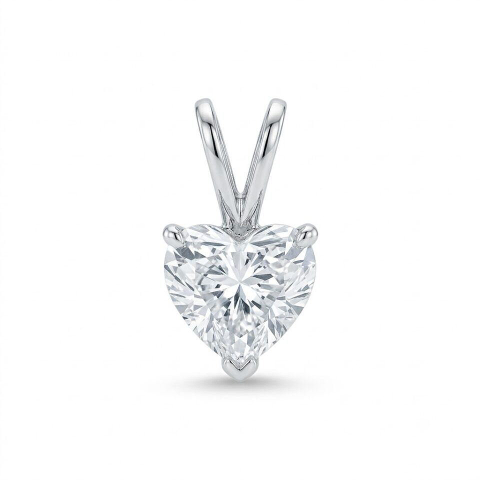 Heart-Cut Solitaire Diamond Pendant