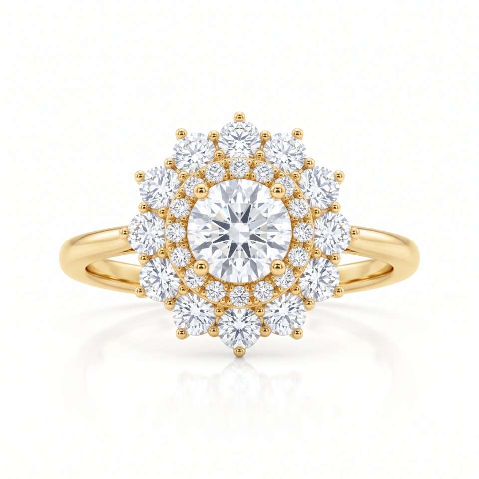 Lab-Grown Diamond Cluster Ring