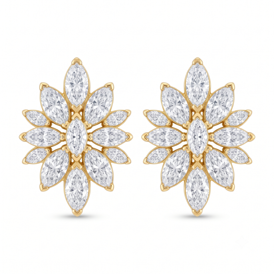 Marquise Cluster Earrings