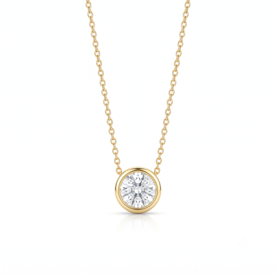 Minimalist Bezel Diamond Necklace
