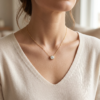Minimalist Bezel Diamond Necklace (NCK-BEZ-006)-3