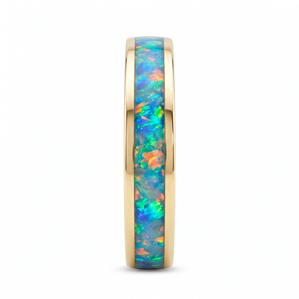 Opal Inlay Band Ring