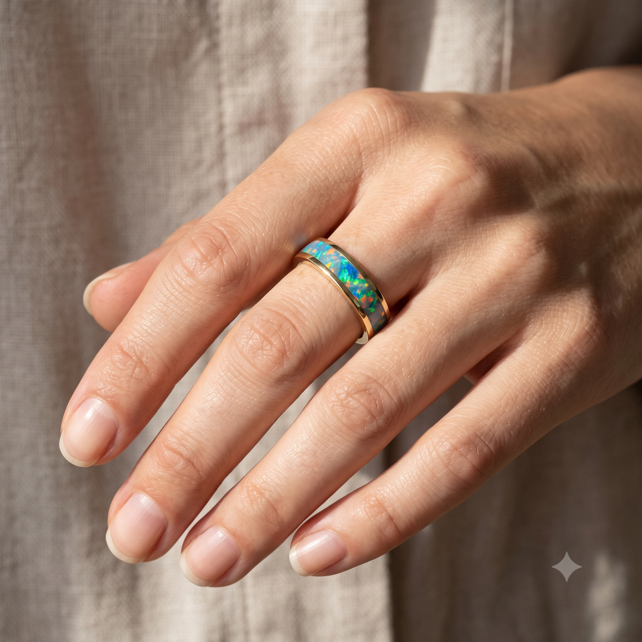 Opal Inlay Band Ring (RNG-OPL-031)-3