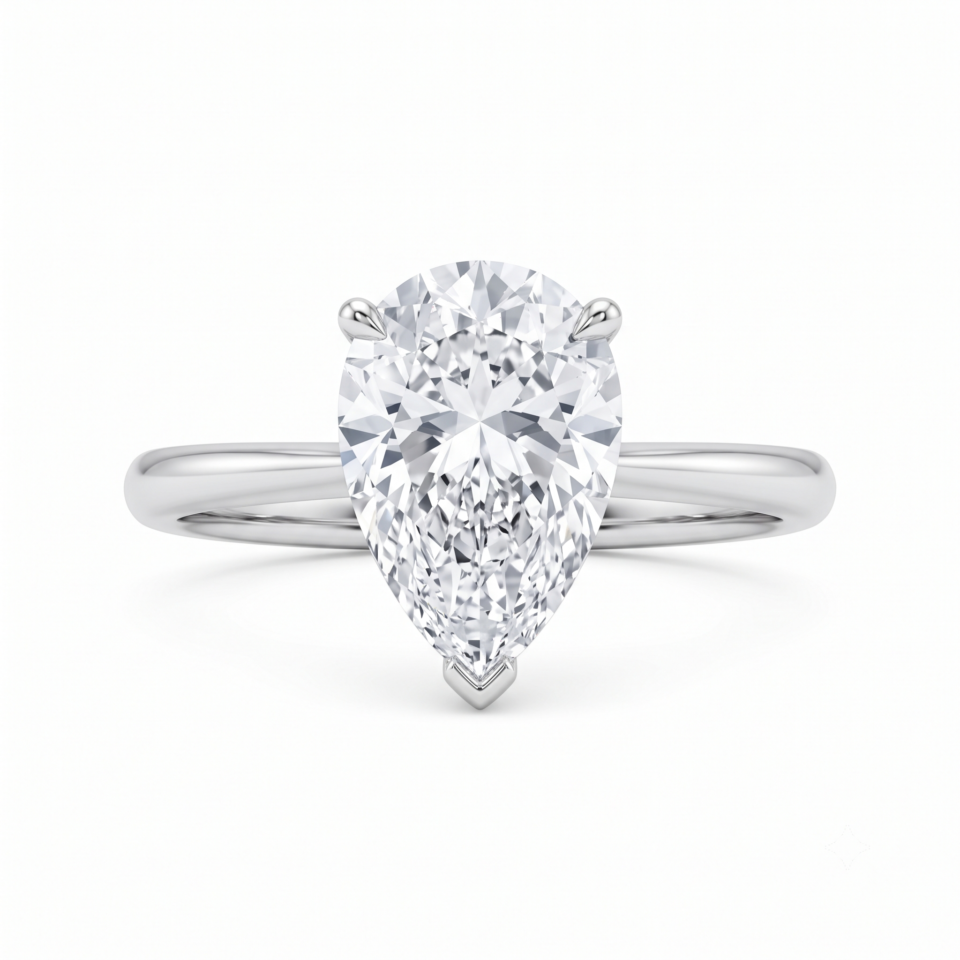 Pear-Shaped Solitaire Ring