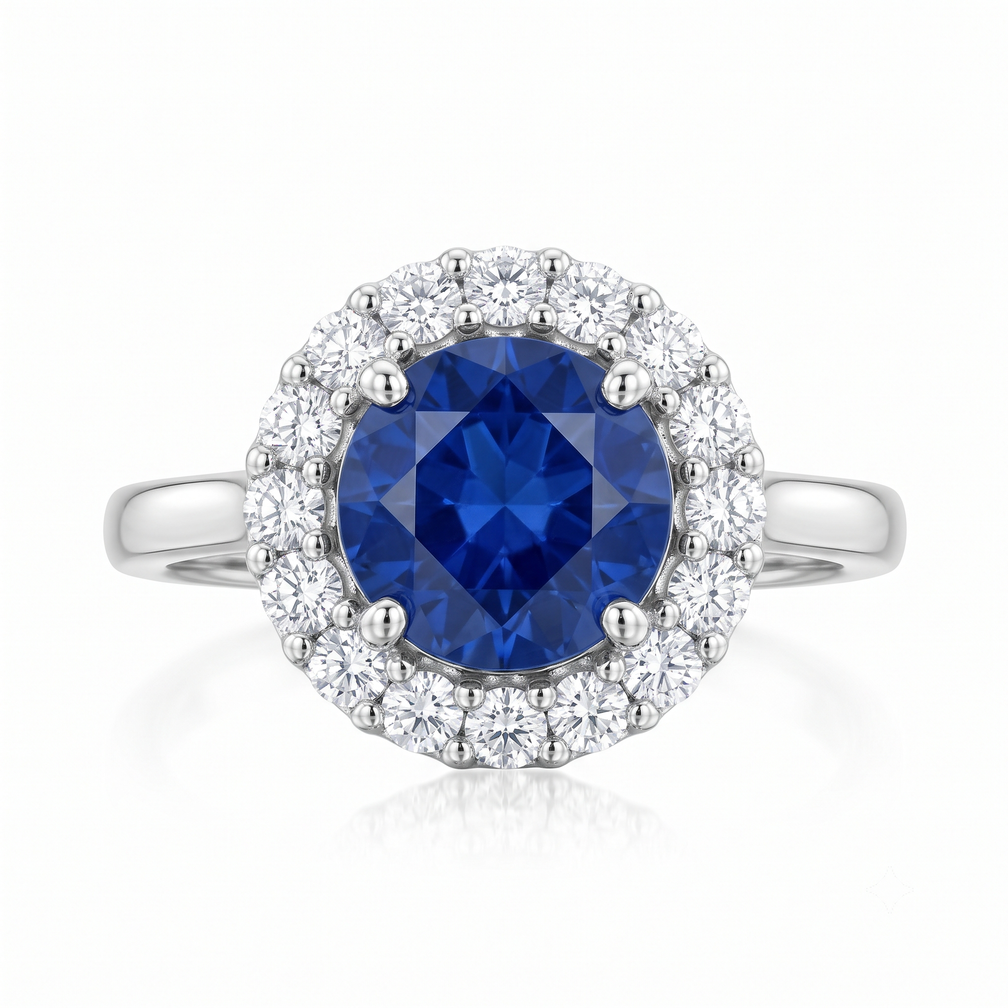 Sapphire and Diamond Halo Ring (RNG-SAP-026-1