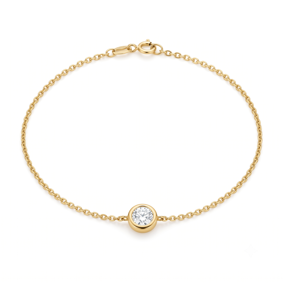 Solitaire Diamond Anklet